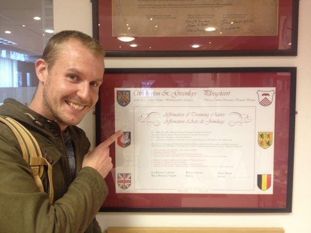 Friendship: Rob Self-Pierson with the twinning charter
