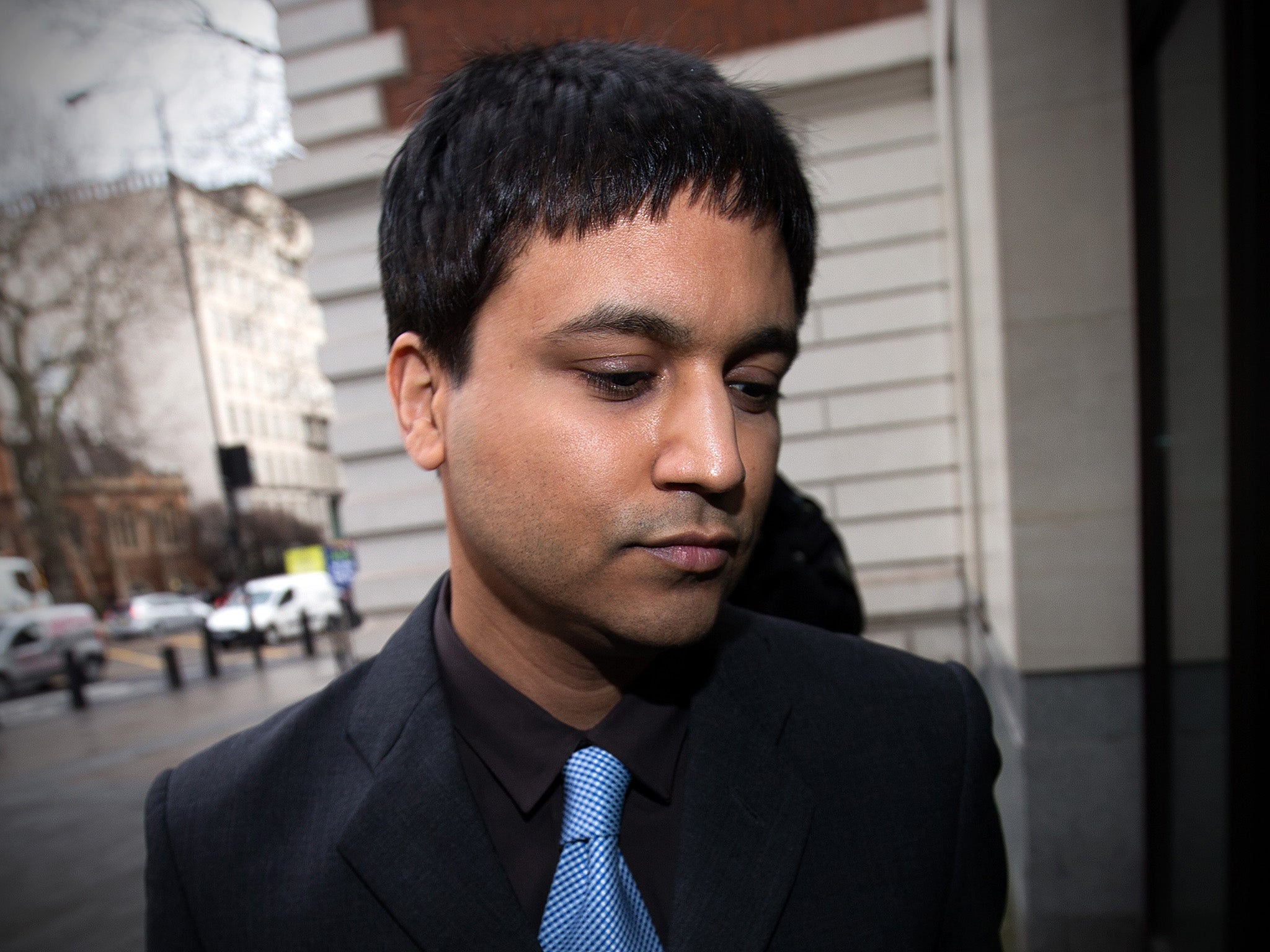 Navinder Singh Sarao, the British stock market trader accused of contributing to the 2010 flash crash, arrives at Westminster Magistrates Court