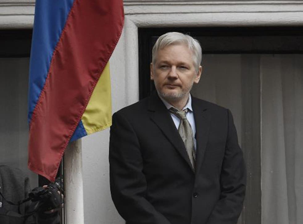 WikiLeaks founder Julian Assange speaks to the media from a balcony of the Ecuadorian Embassy in London