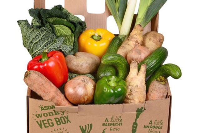 Asda's wonky vegetable box contains vegetables which are misshapen, have growth cracks, or are a different size than average