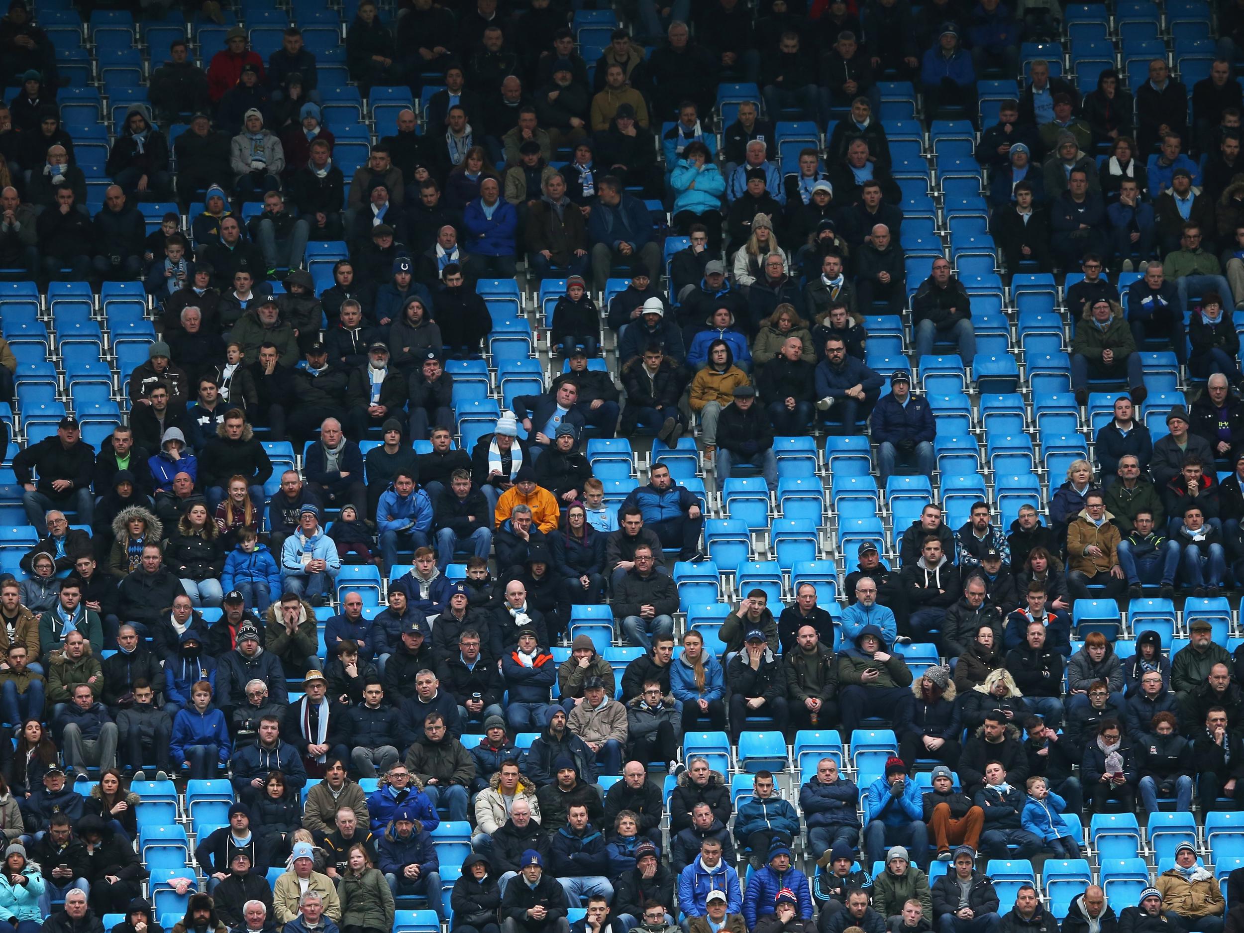 City fans leave the Etihad early