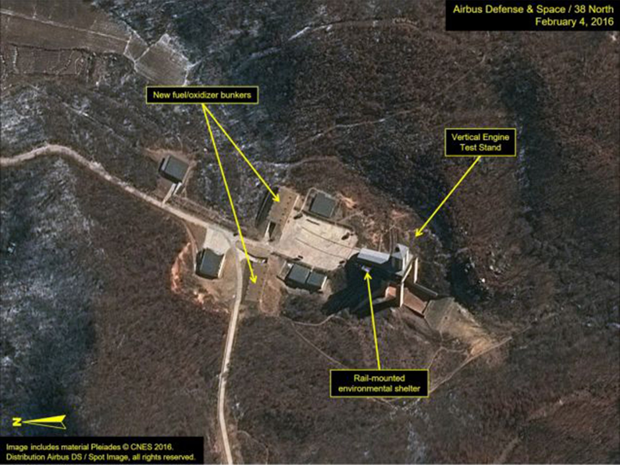 Airbus Defense & Space and 38 North satellite imagery shows the Sohae Satellite Launching Station in North Korea