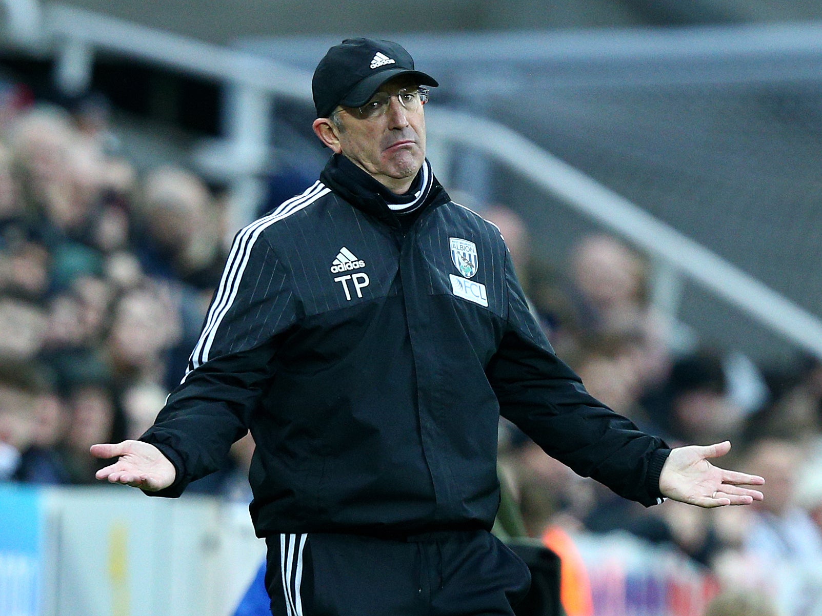 Tony Pulis appears frustrated on the sidelines