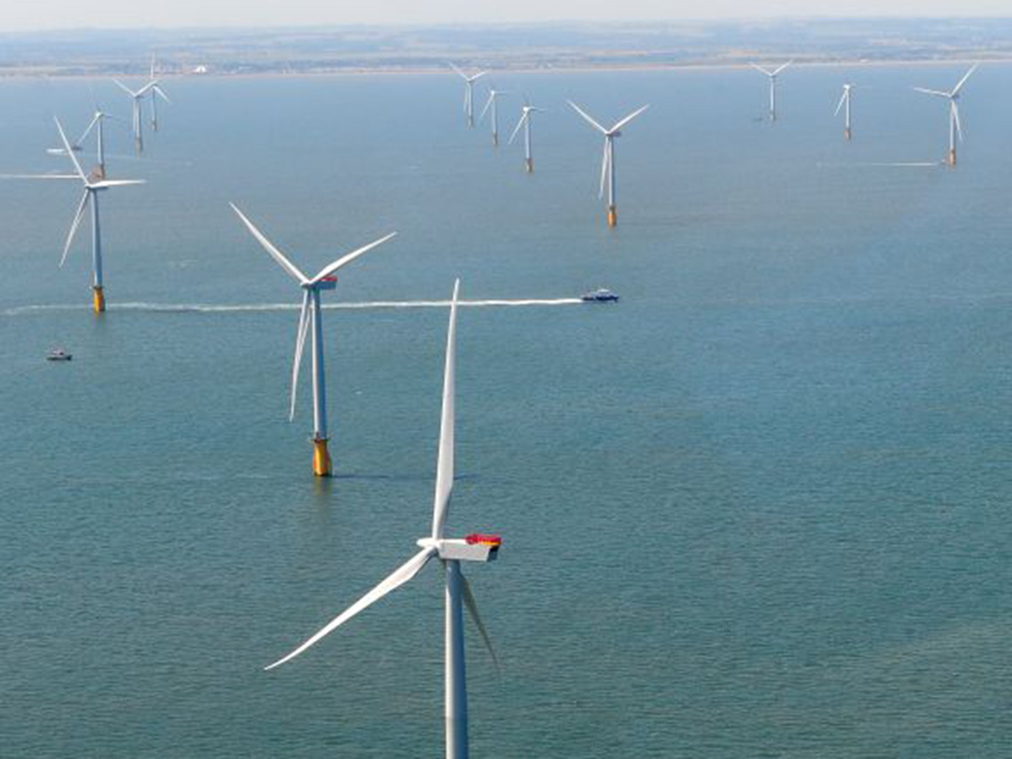 The biggest cluster of offshore wind farms in Europe lies off Grimsby