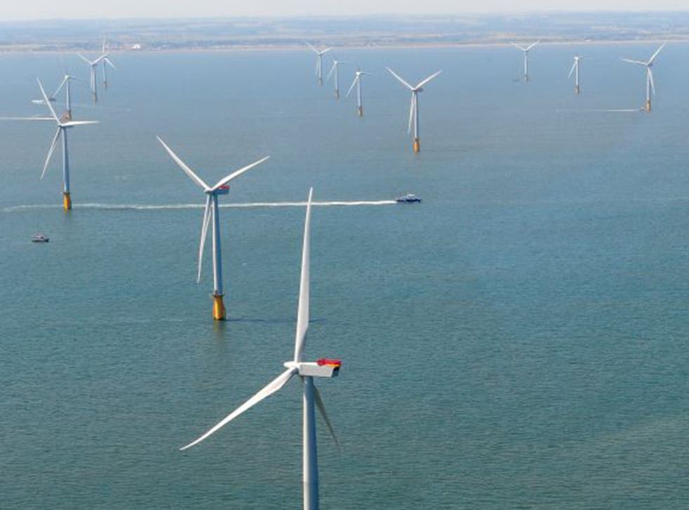 Traditional offshore wind turbines are driven into the sea bed