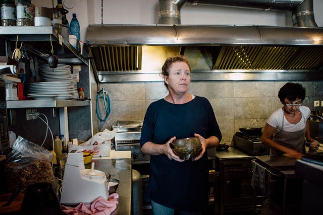 Melinda McRostie has been feeding refugees at her Lesbos restaurant,  The Captain’s Table