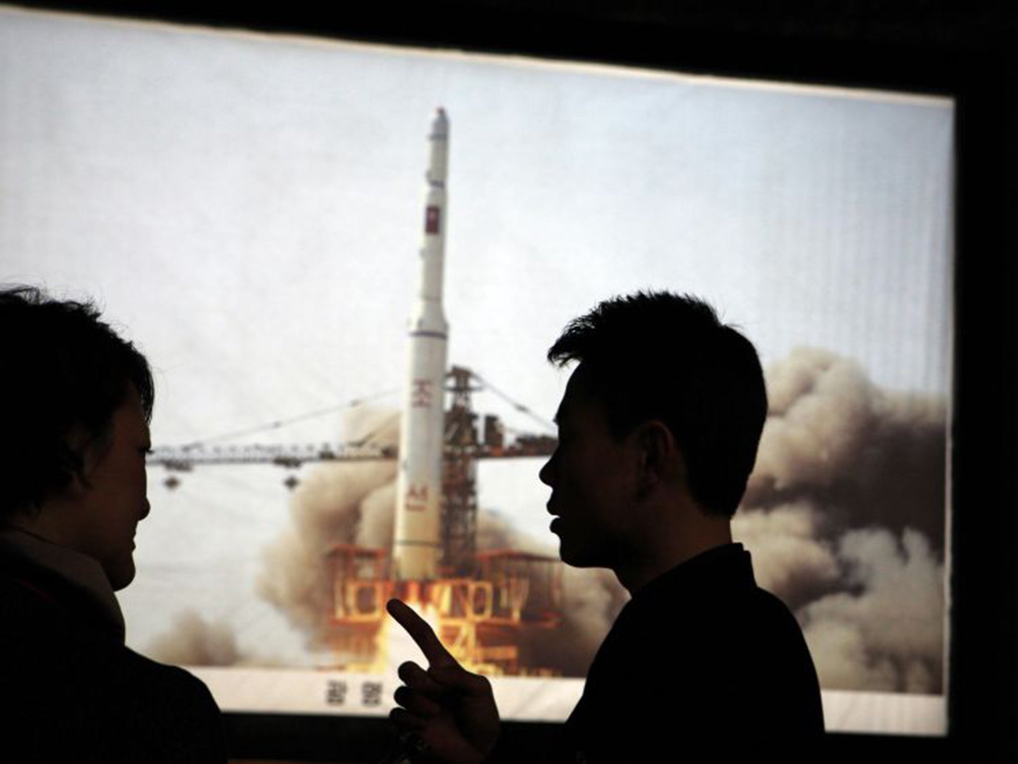 A 2012 exhibition in Pyongyang shows the Bright Star satellite launch