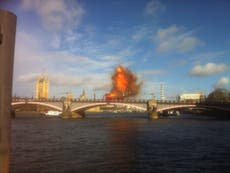 Bus blown up on central London bridge for movie stunt causes panic