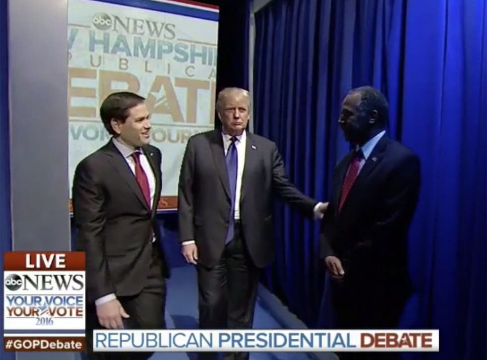 The Republican debate began with scenes of confusion as candidates failed to come out on cue