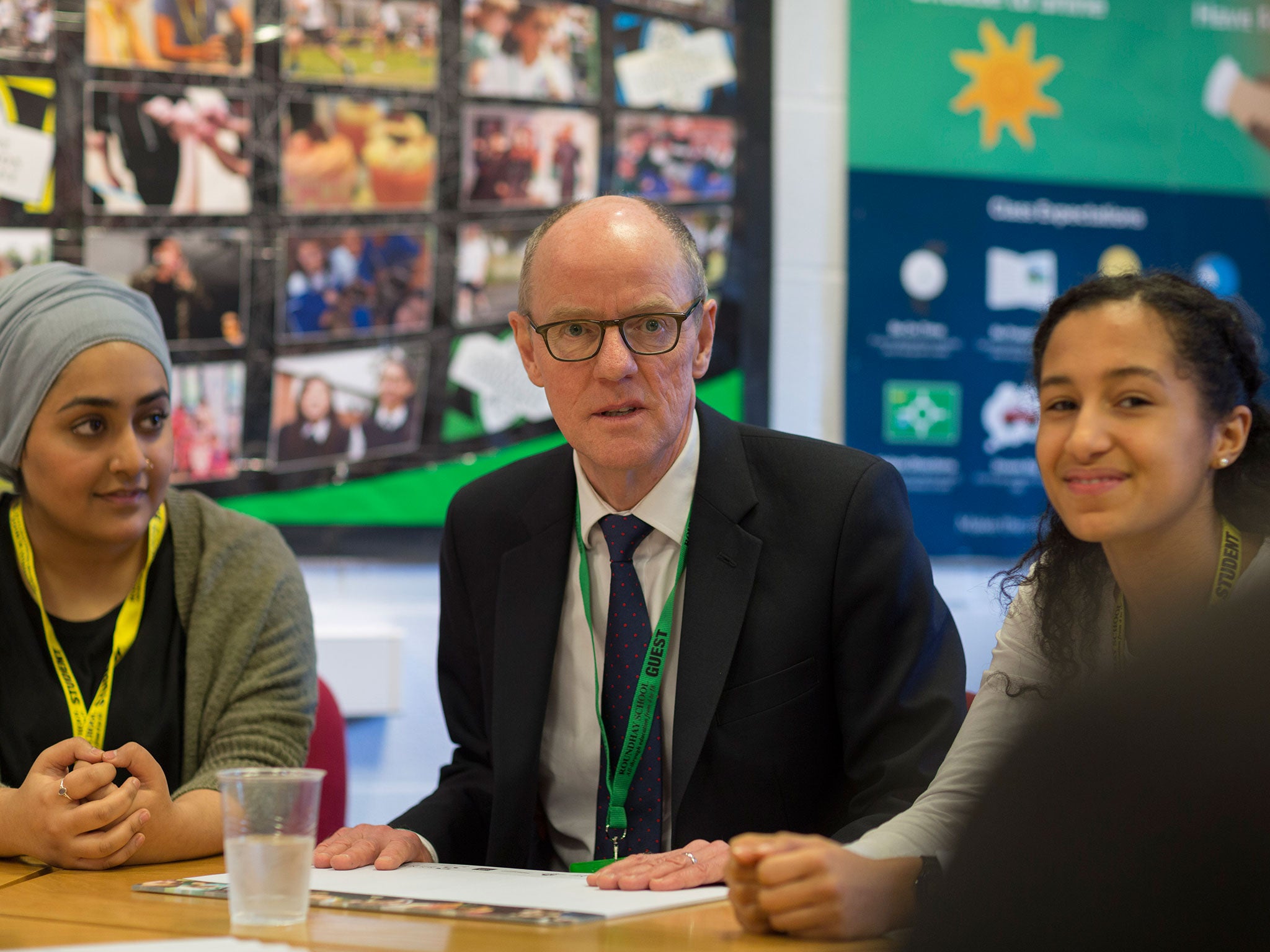 Nick Gibb, at Roundhay School, Leeds