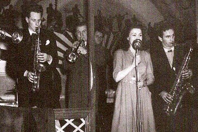 Johnny Rogers, second left, at Club 11 in 1948, with Ronnie Scott, far right