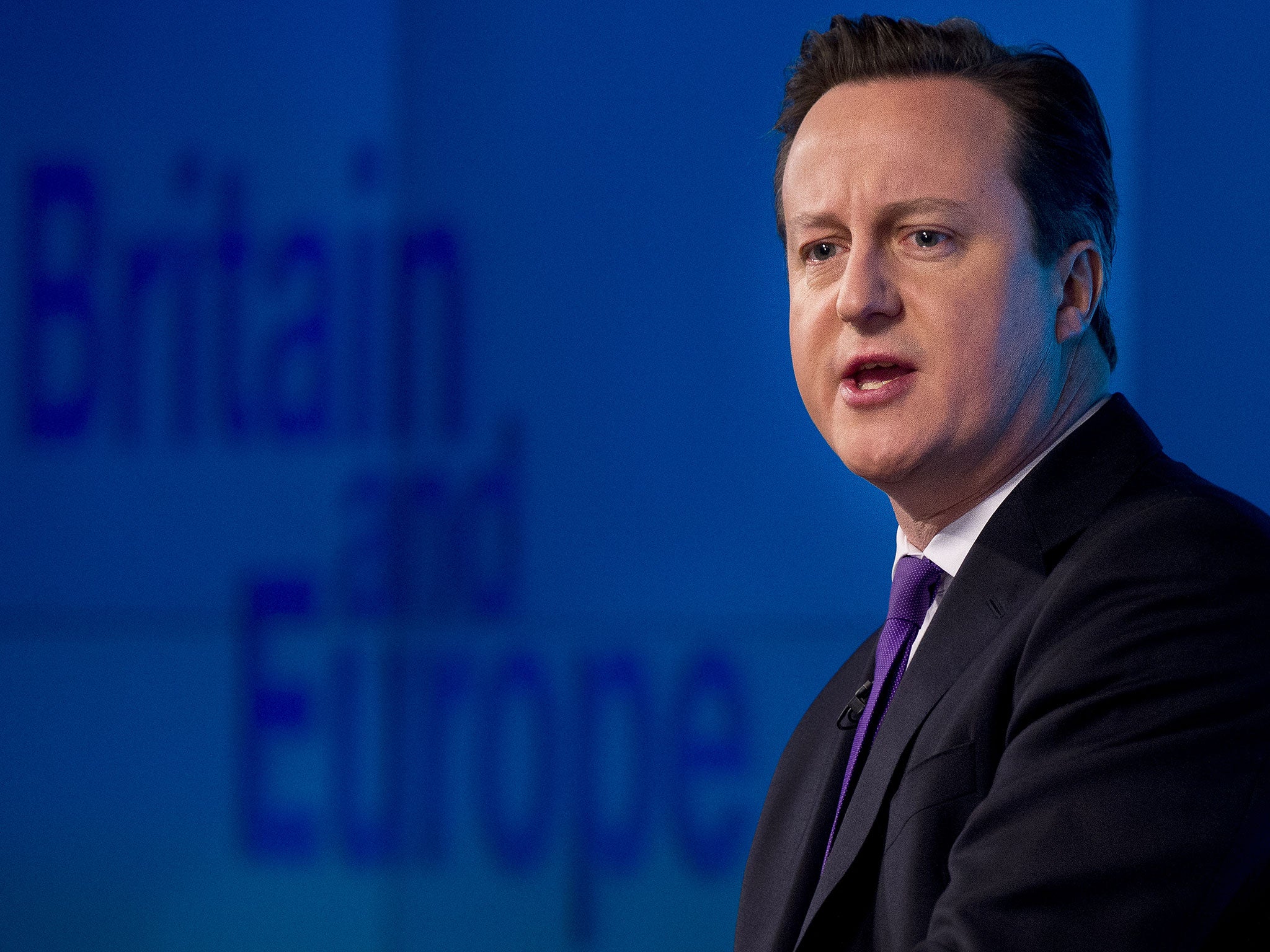 David Cameron delivers a speech on 'the future of the European Union and Britain's role within it'