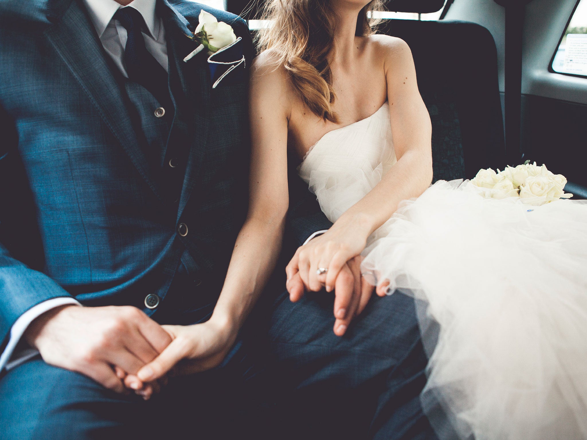 A couple on their wedding day