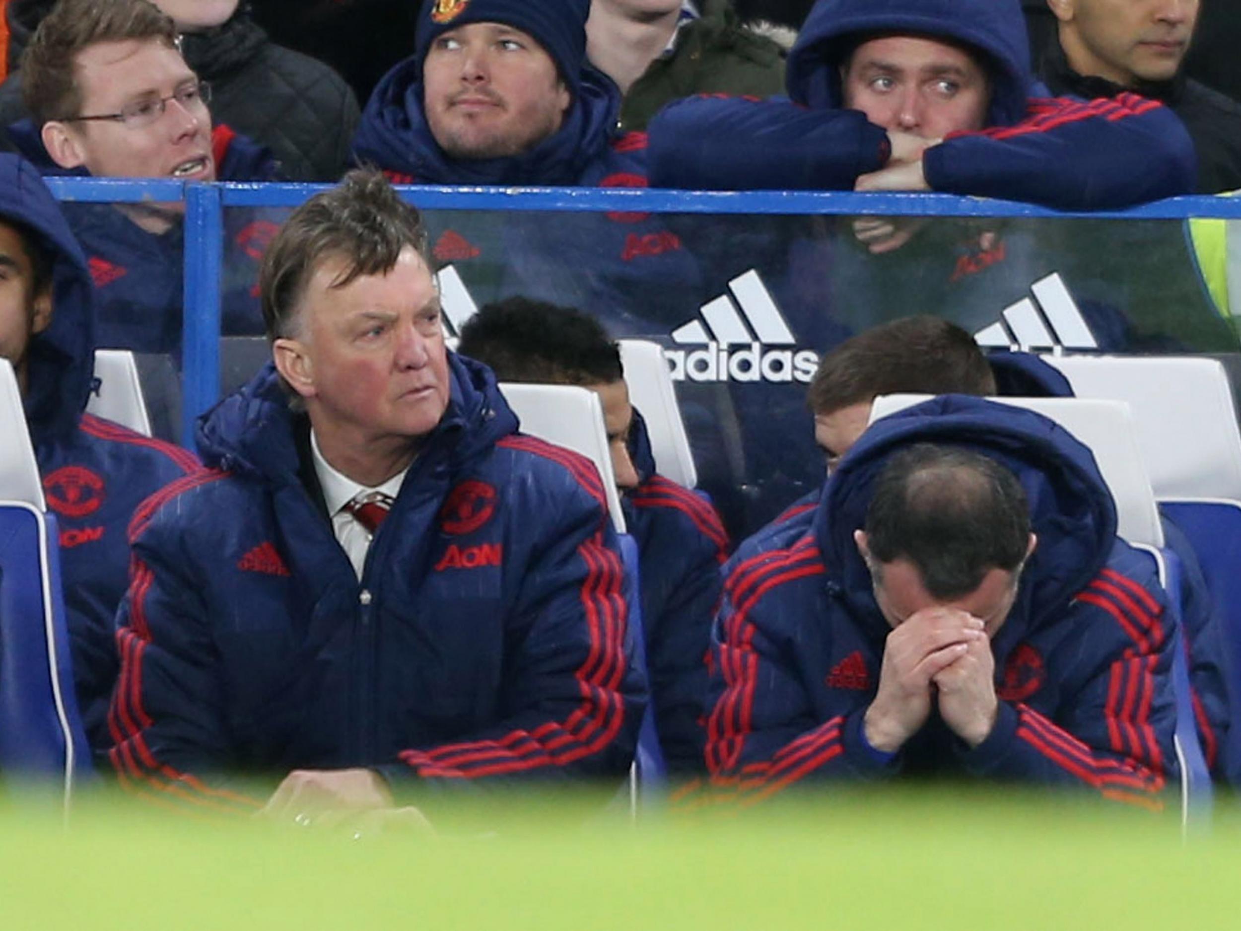 Louis van Gaal watches on as Chelsea deny United a potentially crucial victory at Stamford Bridge (PA)