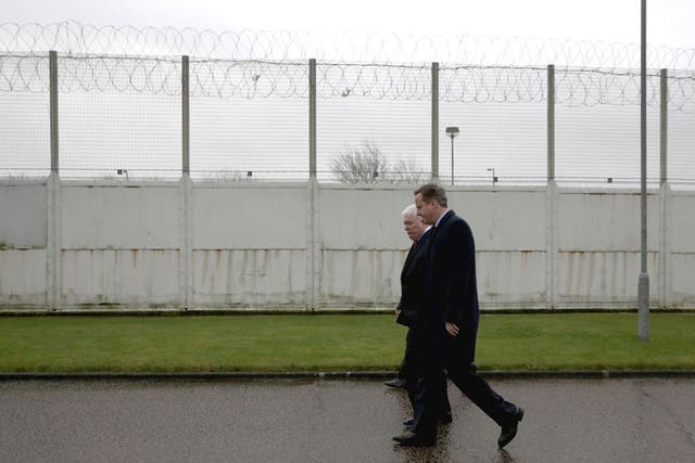 David Cameron tours HMP Onley ahead of his major speech on prison reform