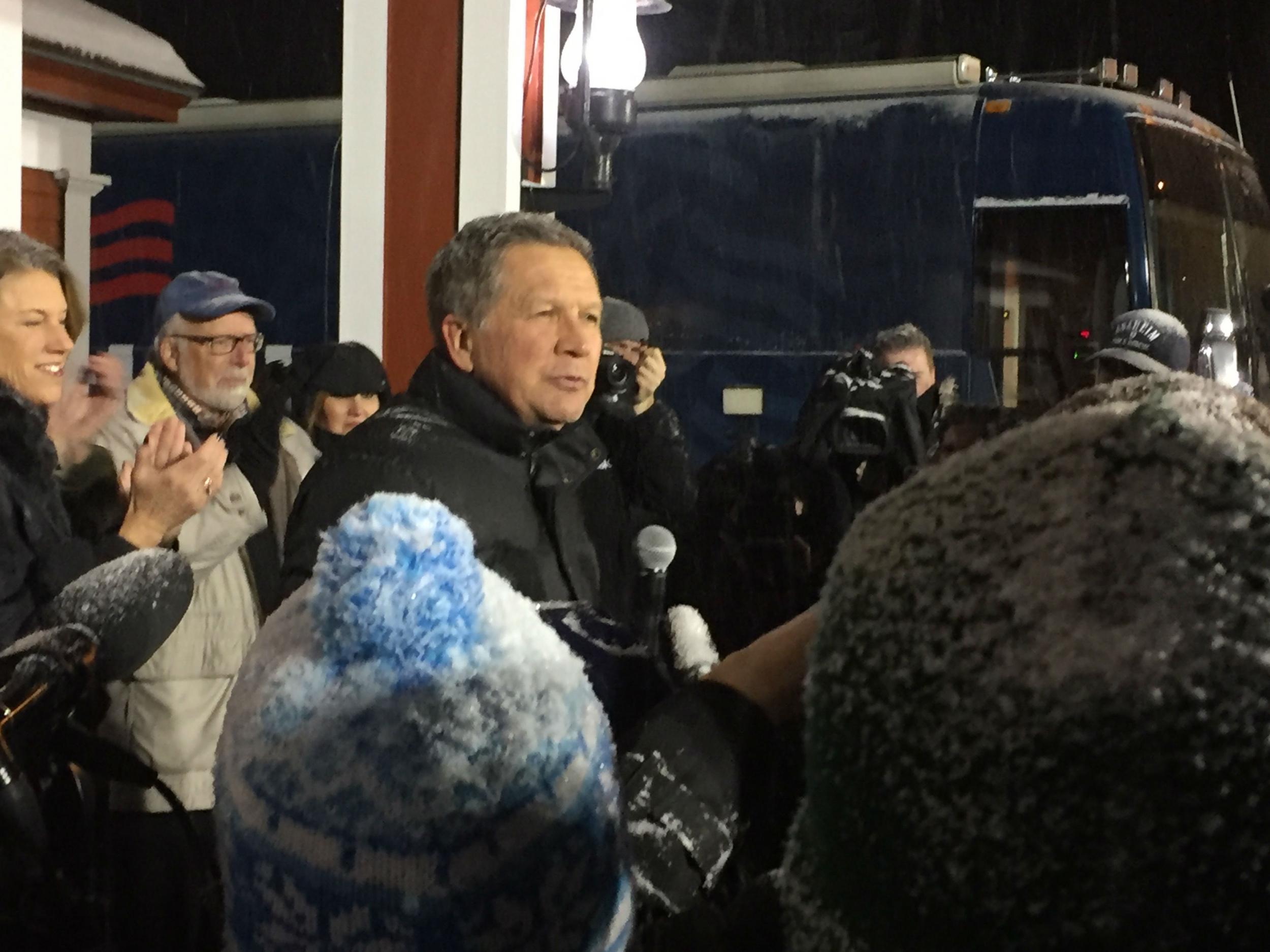 The Ohio Governor decided to hold an outdoor rally in the snow