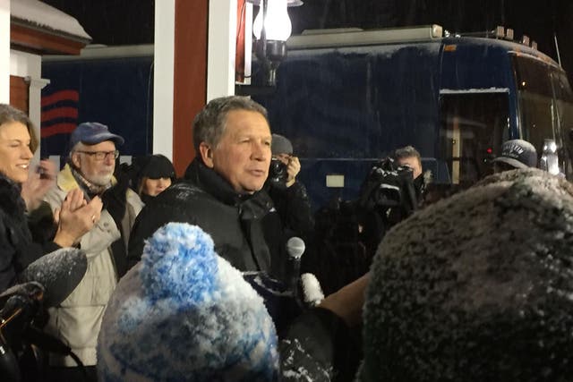 The Ohio Governor decided to hold an outdoor rally in the snow