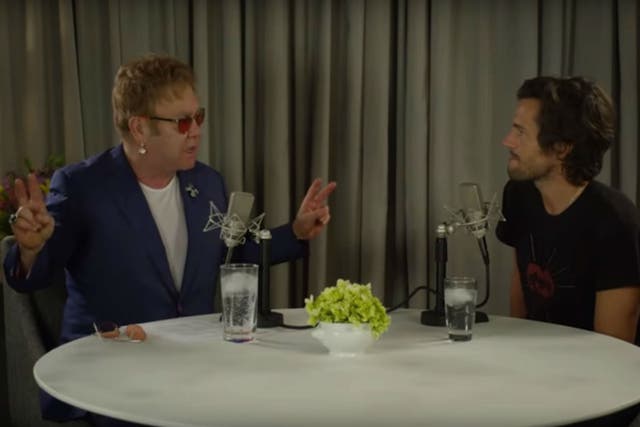 Elton John and Brandon Flowers discuss the modern music industry on the Beats1 radio show