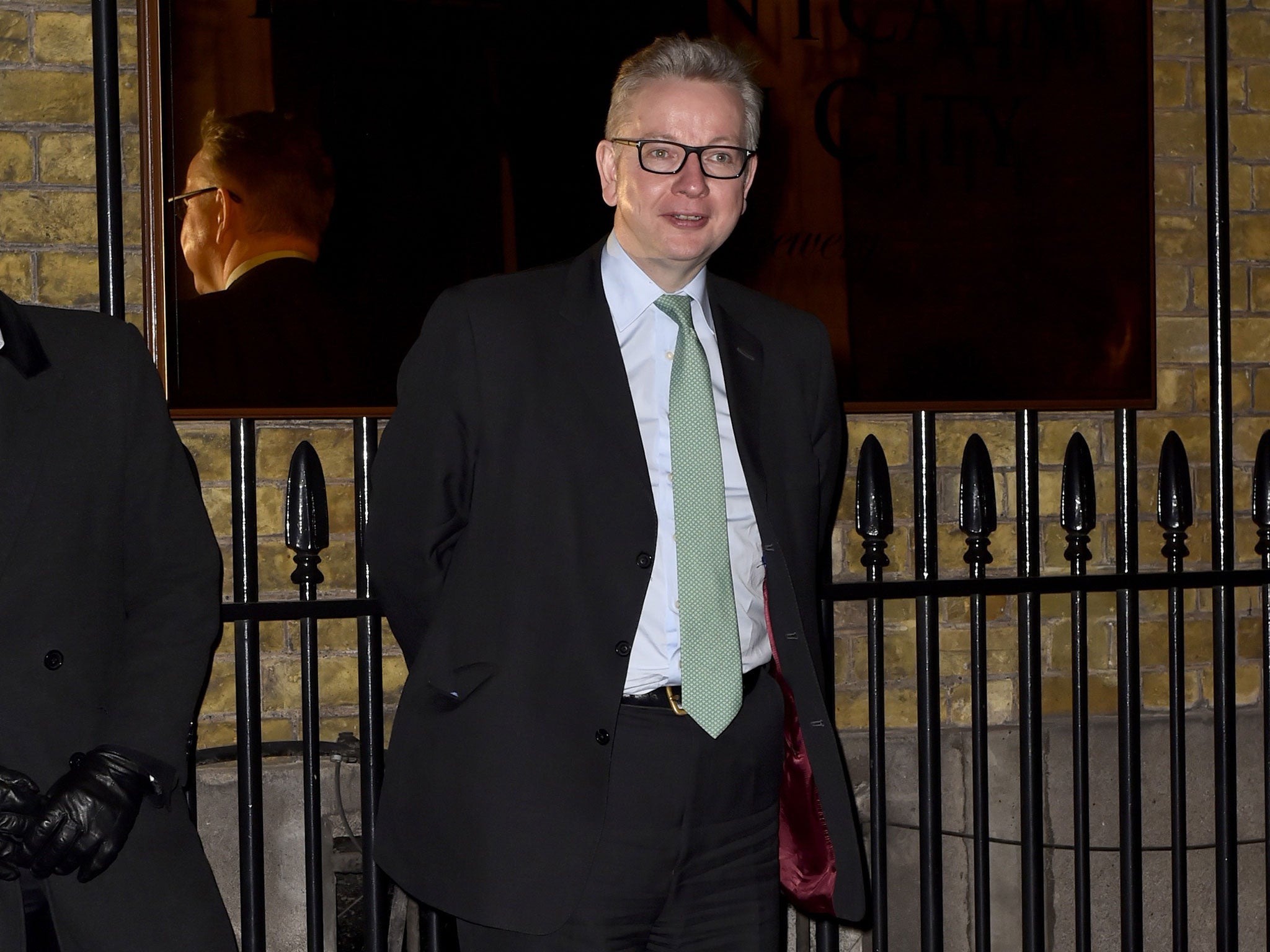 Michael Gove arrives at a Conservative party Black & White Ball fundraiser at the Chiswell Brewery, London