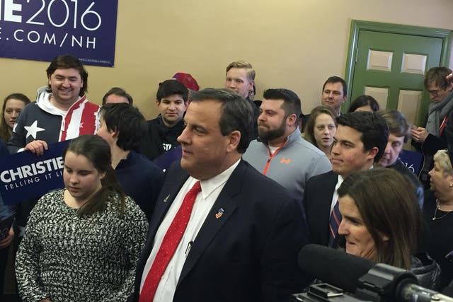Chris Christie urged his supporters to continue to work the phones