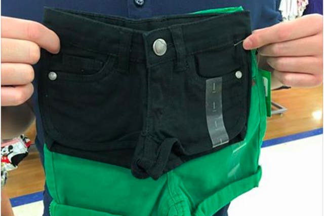 The shorts for little girls would leave their 'nappies hanging out', said the mother
