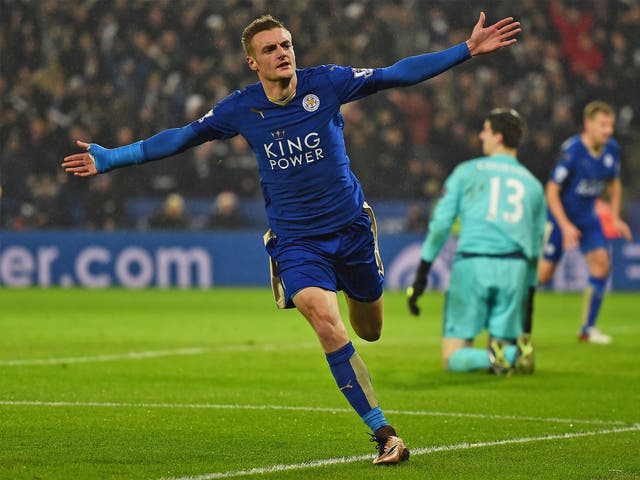 Striker Jamie Vardy has been key to Leicester City’s form, which has sent them to the top of the Premier League table this season