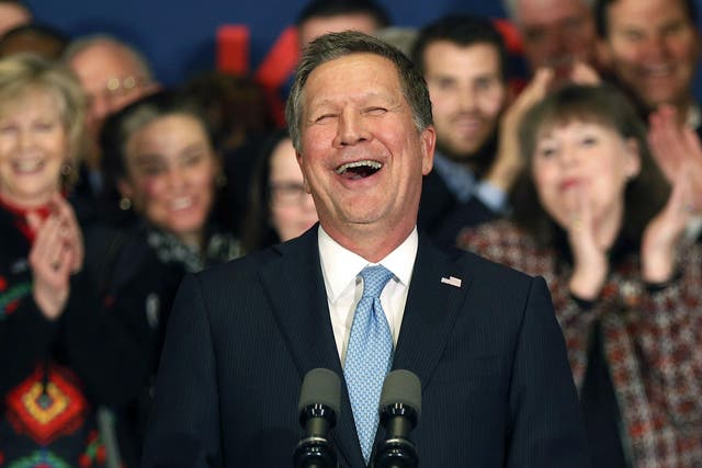 Mr Kasich presented himself as someone with a record of governing