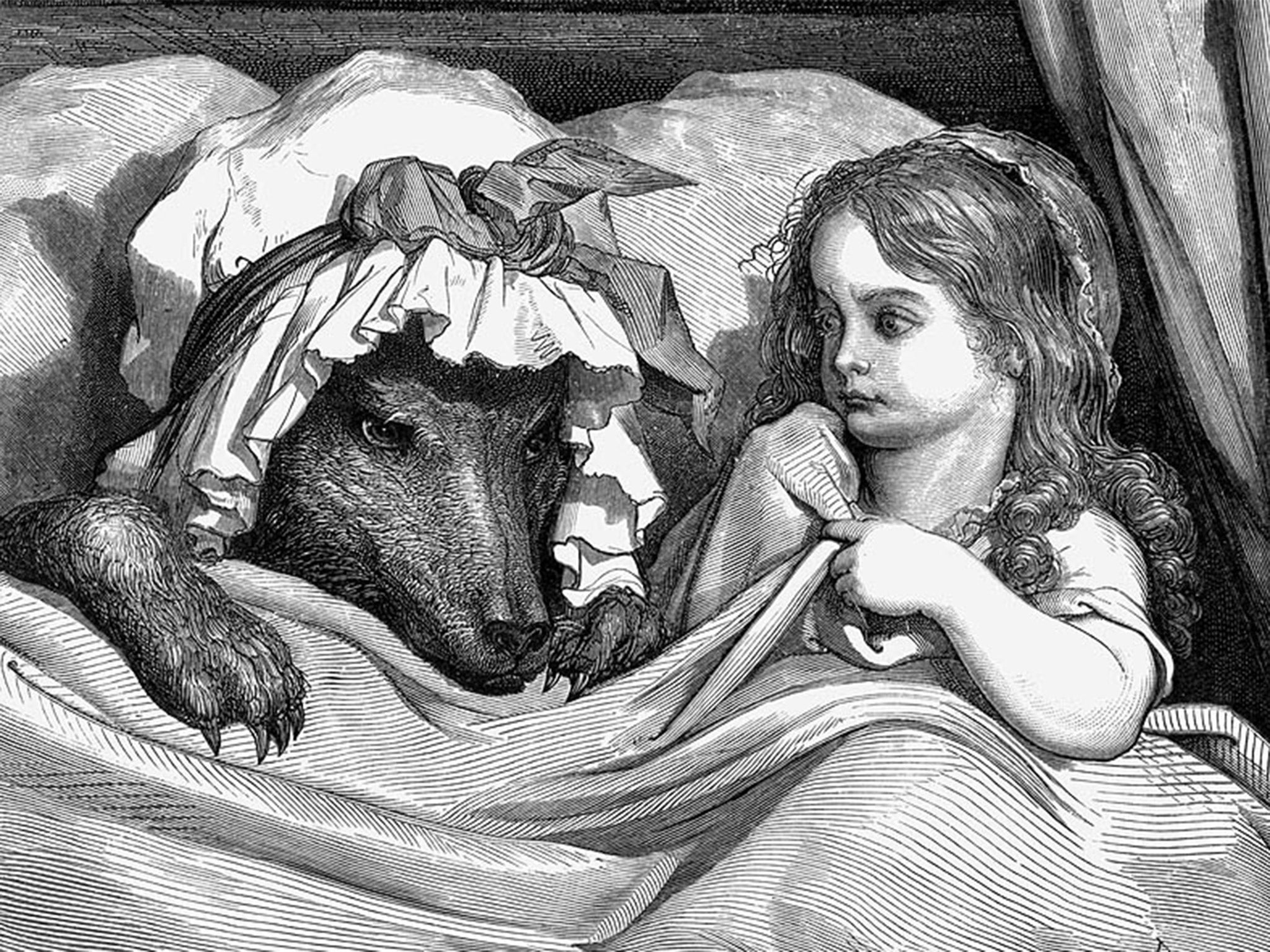 Gustave Doré's illustration of a scene from 'Little Red Riding Hood'