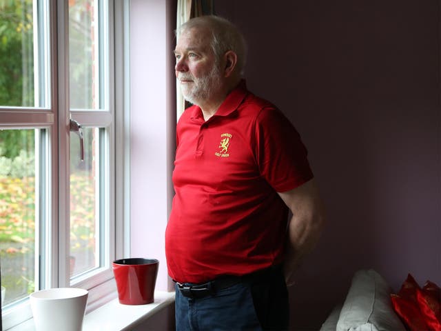 Rhod Palmer, one of 60 Royal Navy veterans with cancer caused by asbestos, at his home in Somerset