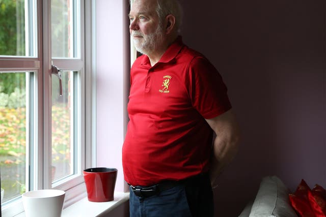 Rhod Palmer, one of 60 Royal Navy veterans with cancer caused by asbestos, at his home in Somerset