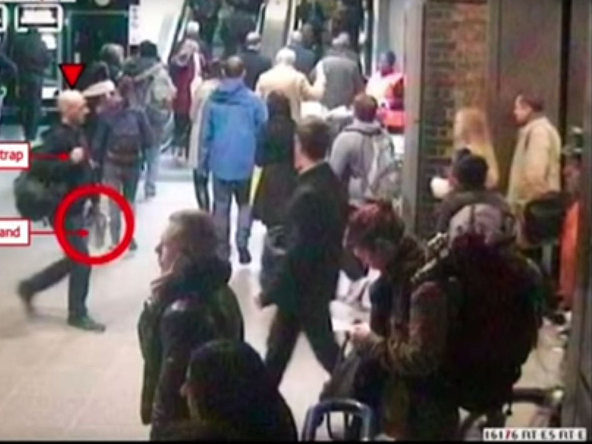 Footage showed Mark Pearson walking through the station where he was accused of assaulting the woman