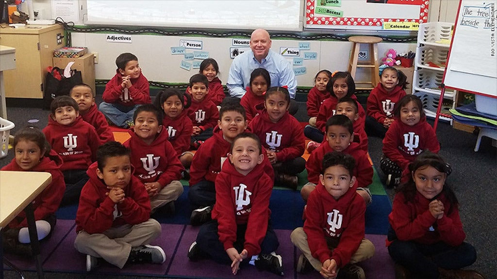 Marty Burbank has decided to pay for college for 26 kindergartners at Rio Vista Elementary School.