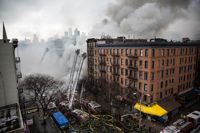 Five people have been arrested in connection with a gas explosion in New York last March that left two dead and dozens injured.