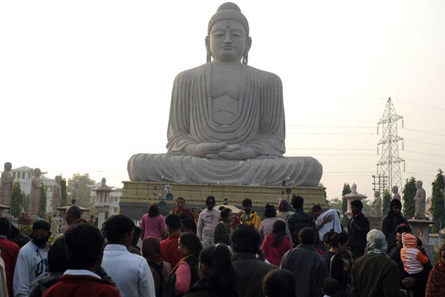Religious revolutionary: devotees visit the ‘Great Statue of Lord Buddha’ in Bodhgaya, 2010