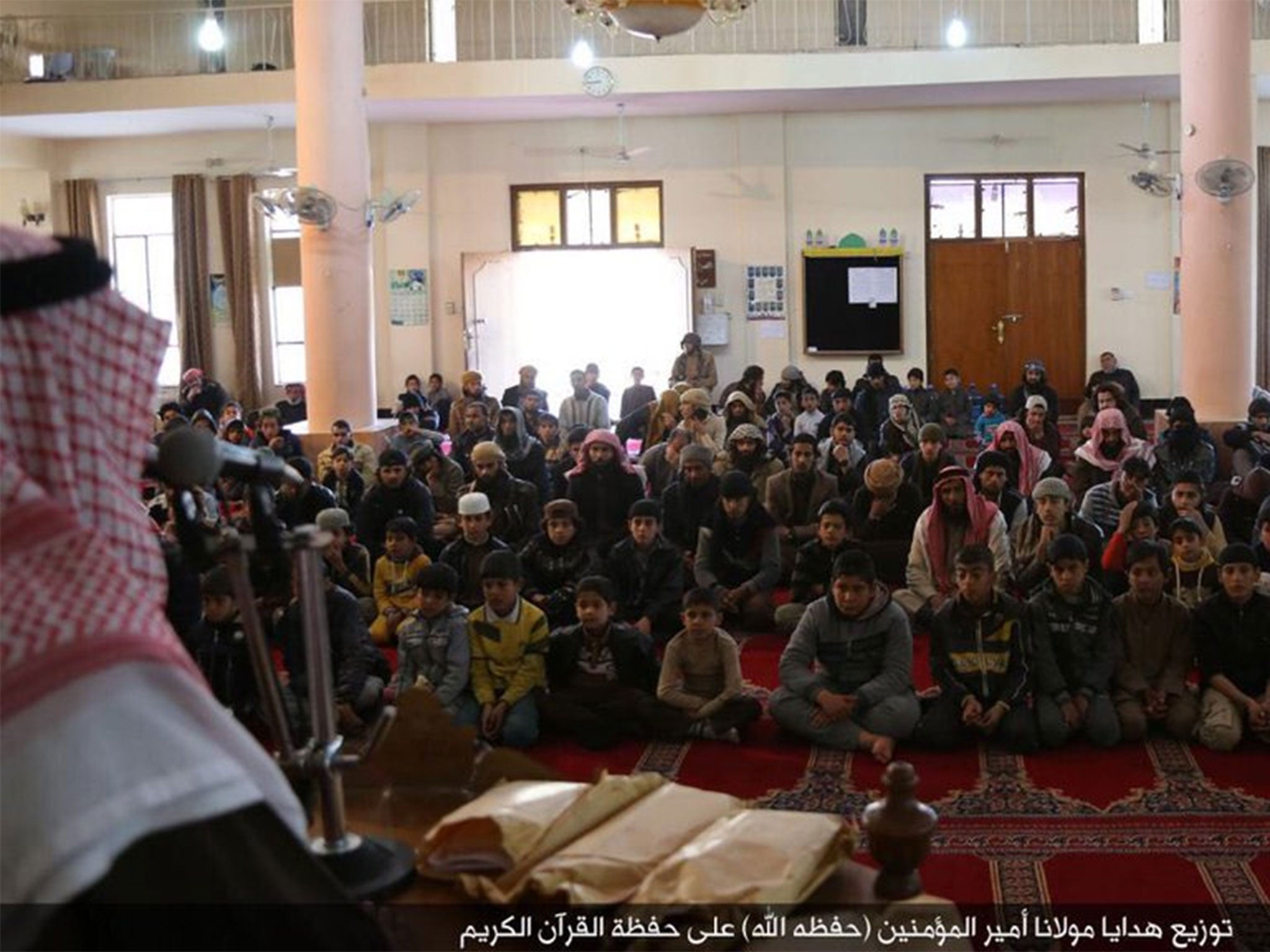 Isis supporters claim their leader was addressing children in Fallujah, Iraq