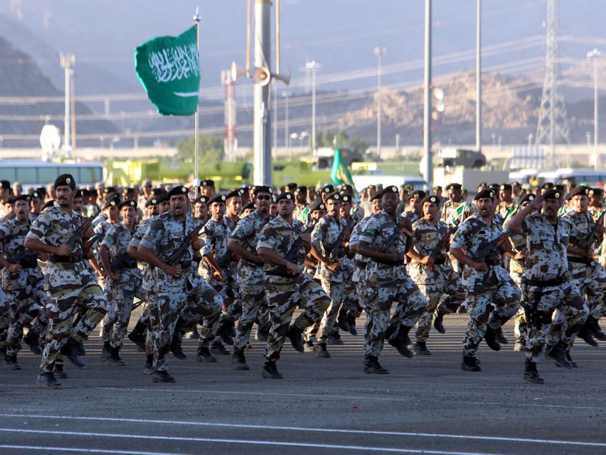 Saudi Arabia's Armed Forces presenting their skills during a military parade in 2013