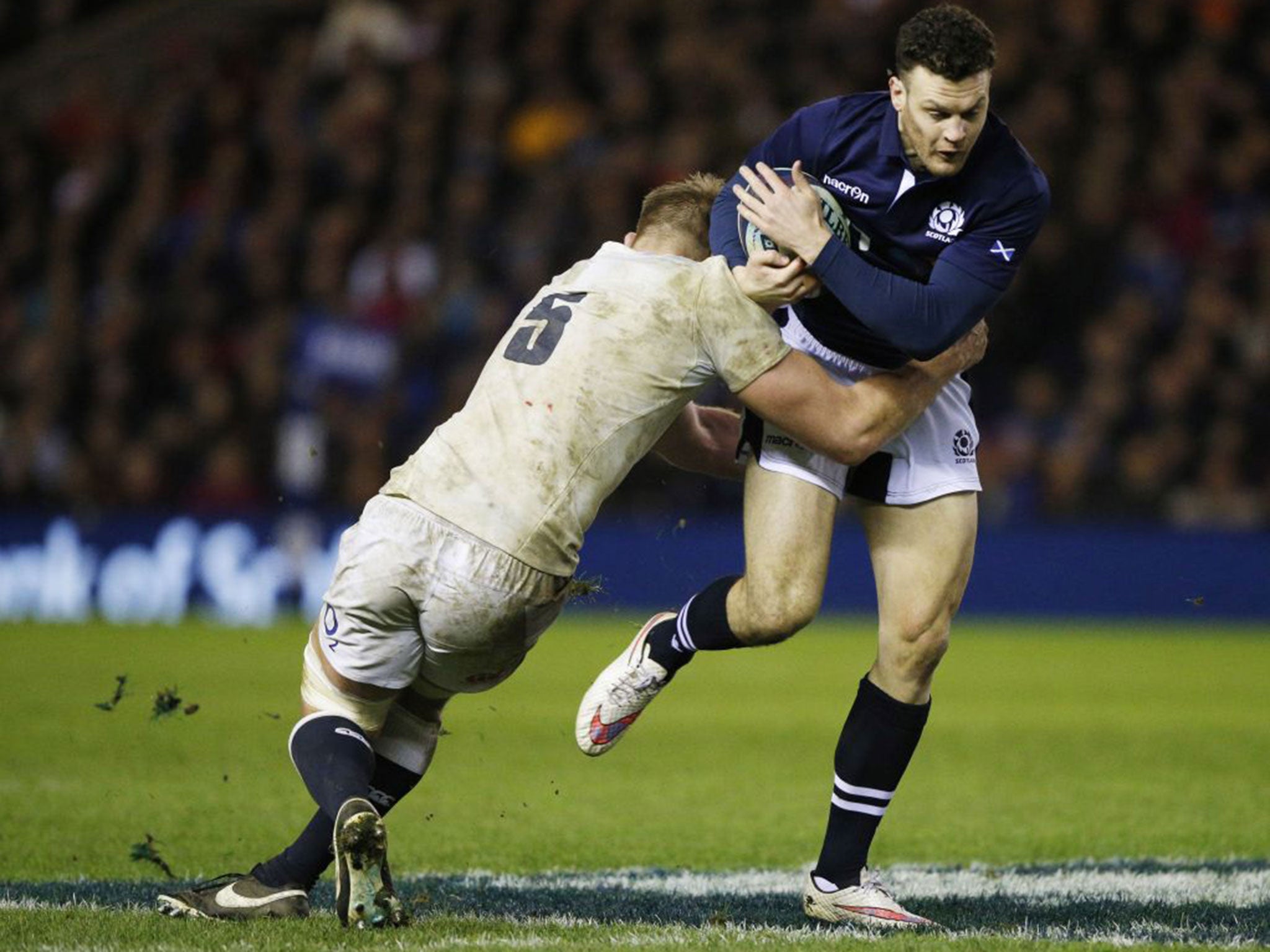 Duncan Taylor, right, will line up as part of a new centre pairing for Scotland against Wales