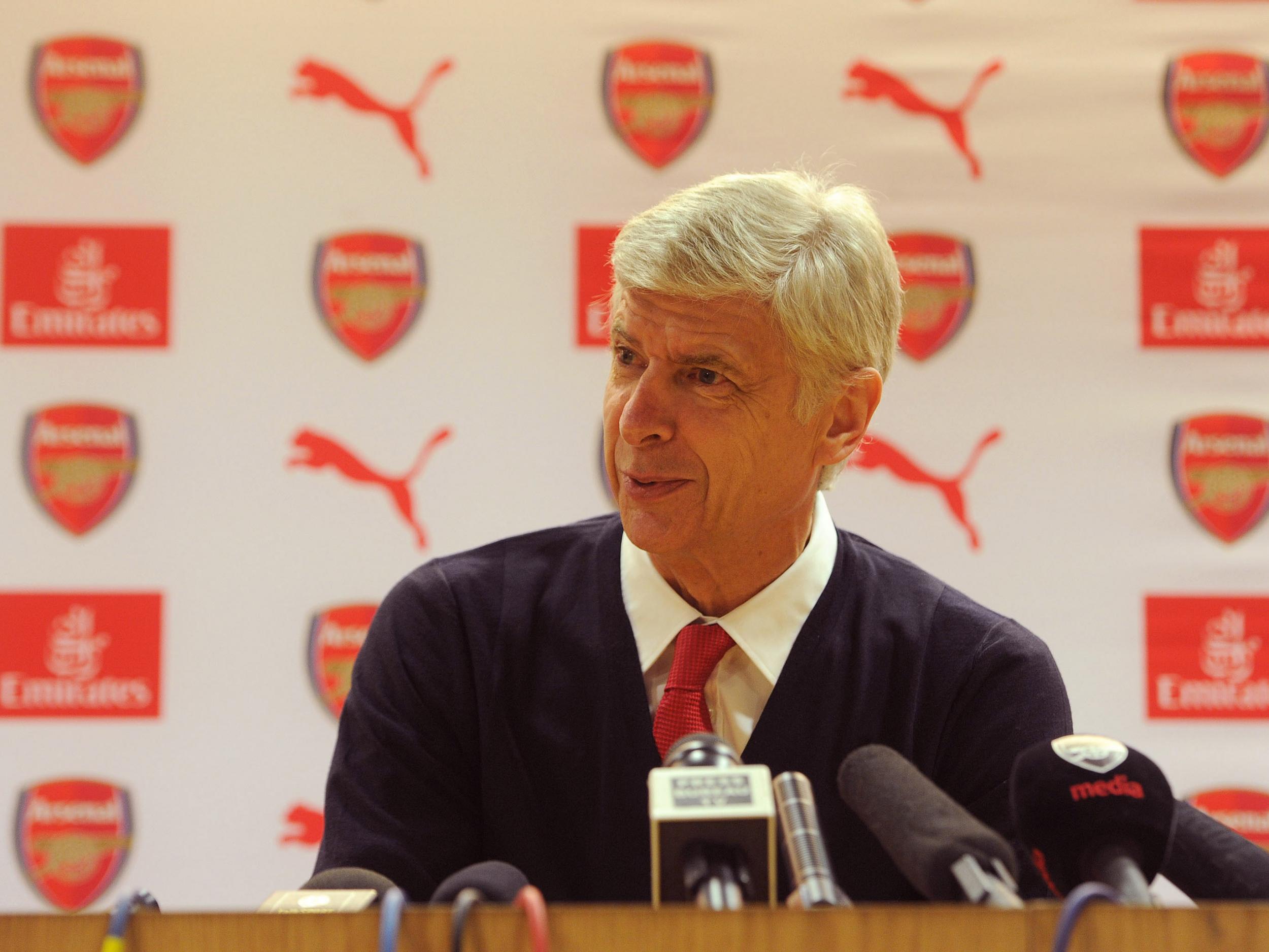 Arsene Wenger speaks to the media