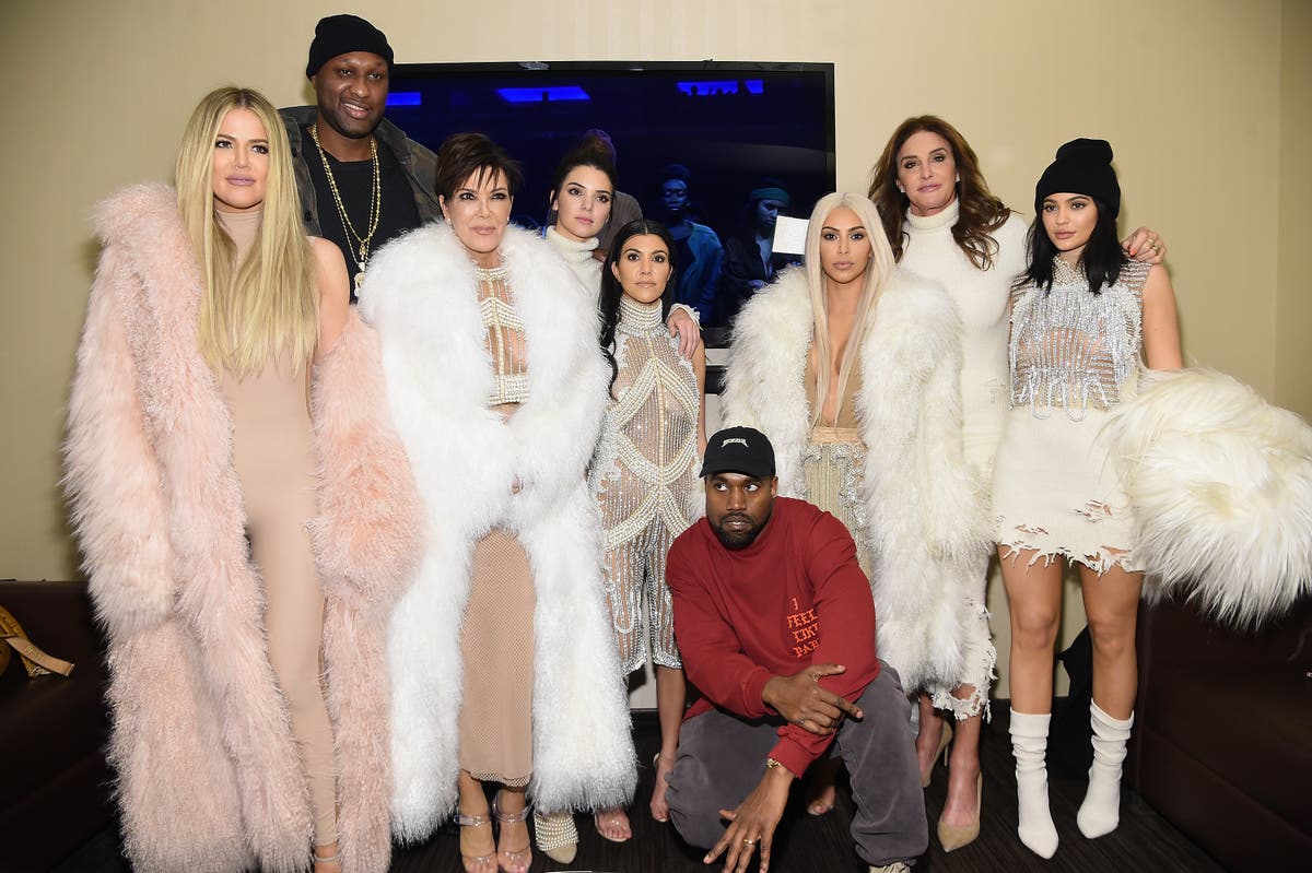 Kim Kardashian take their seats as Kanye West launches Yeezy 3