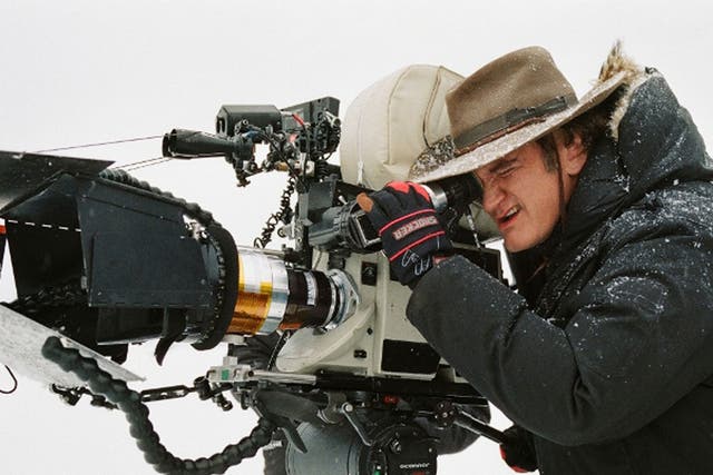 Quentin Tarantino filming The Hateful Eight, which appeared in 70mm and with an intermission
