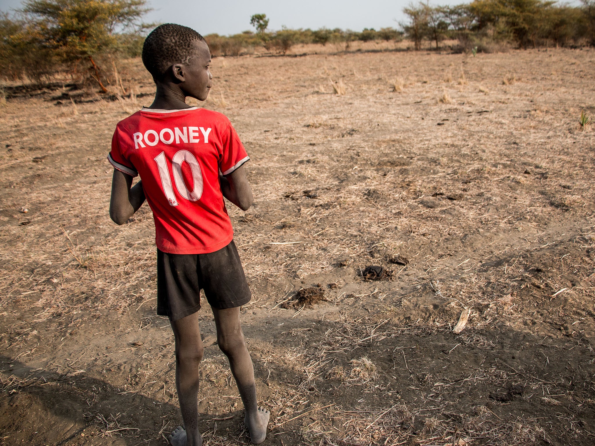 This would-be Wayne Rooney is just one of 40,000 facing famine