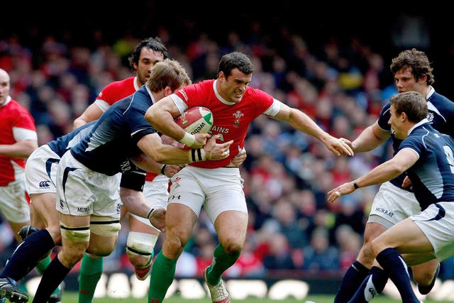 Jamie Roberts in action against Scotland in 2010
