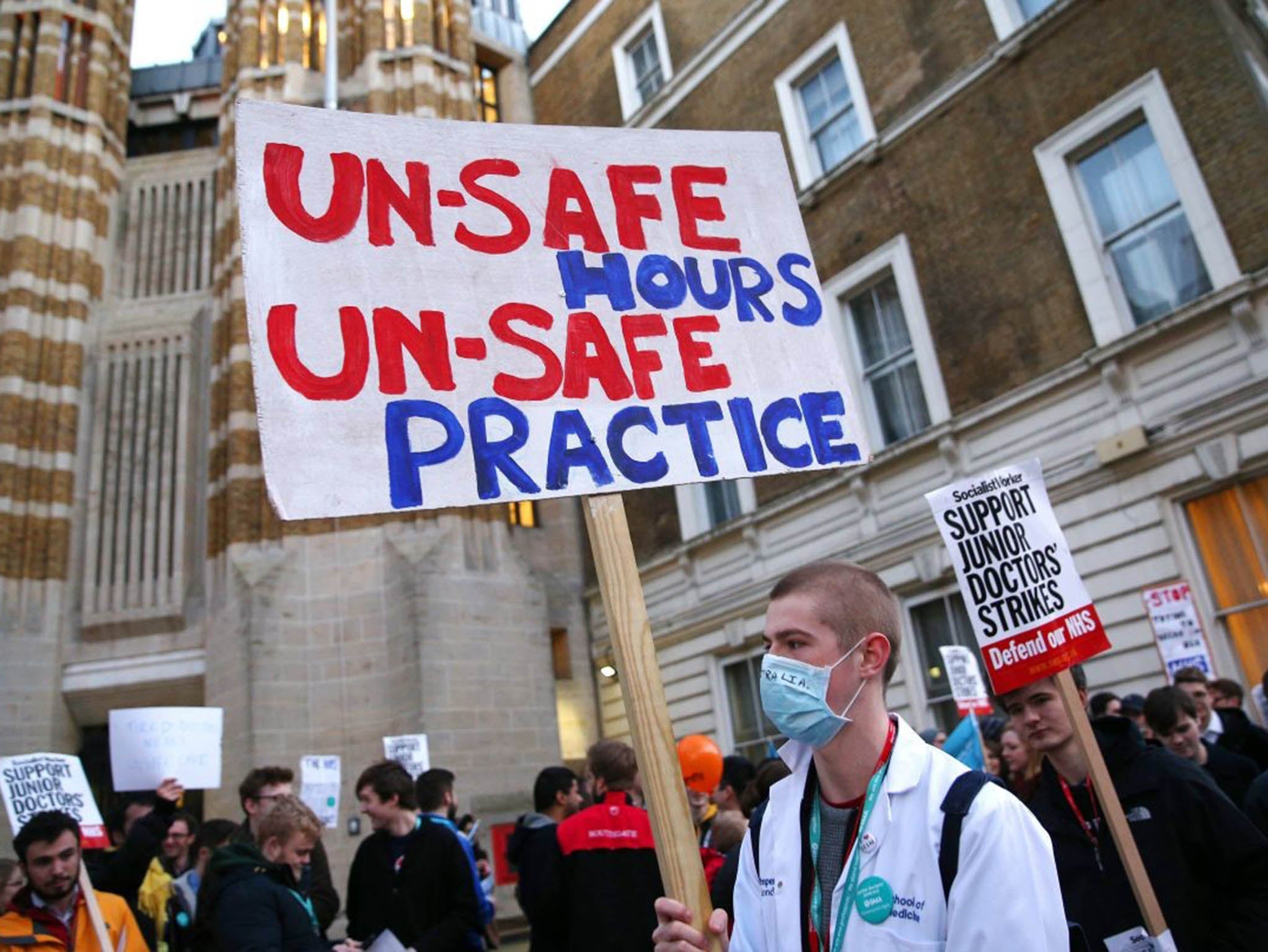 Junior doctors stage a second one-day strike on 11 February dan kitwood/getty images