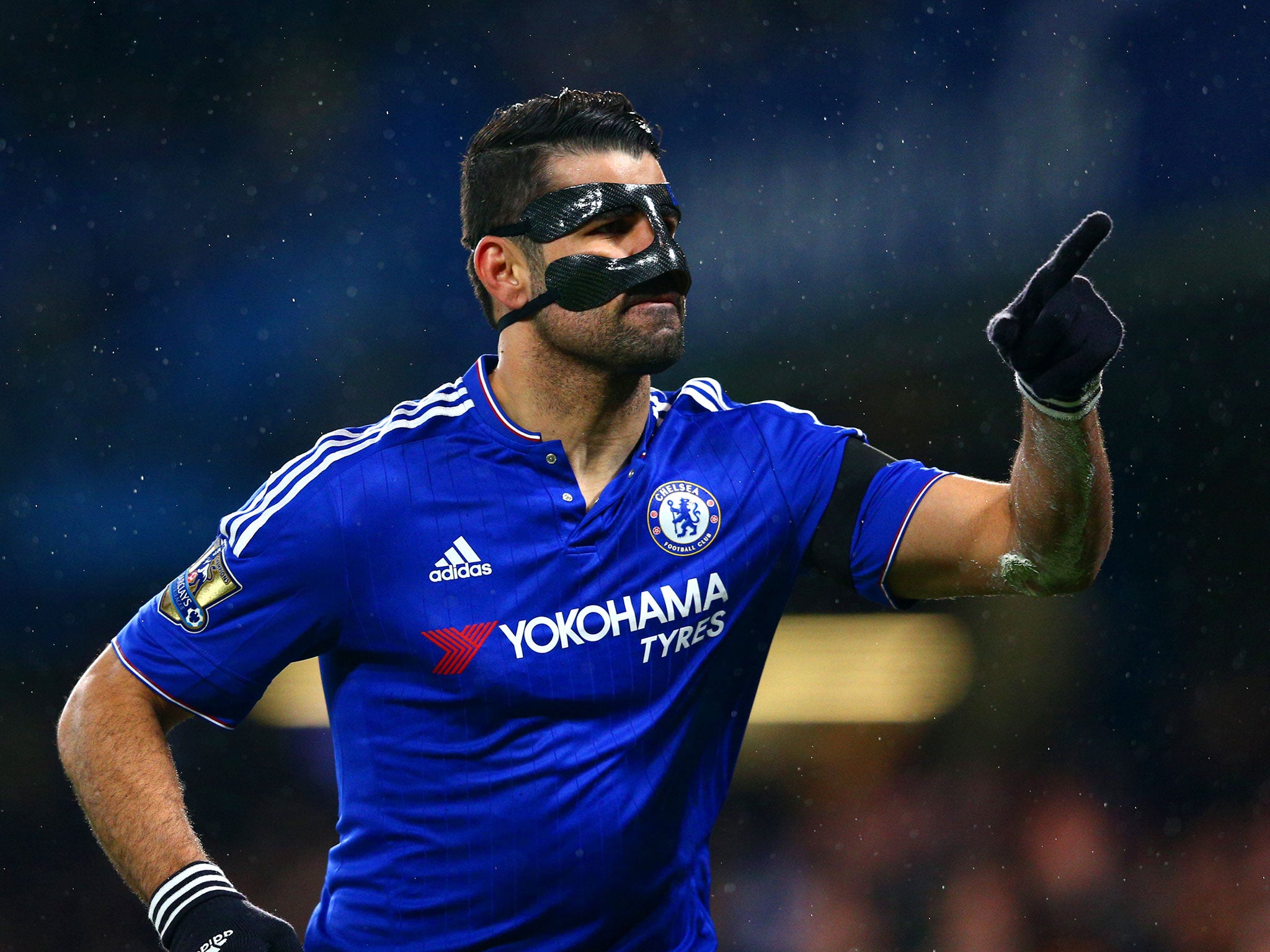 Chelsea striker Diego Costa celebrates scoring against Newcastle