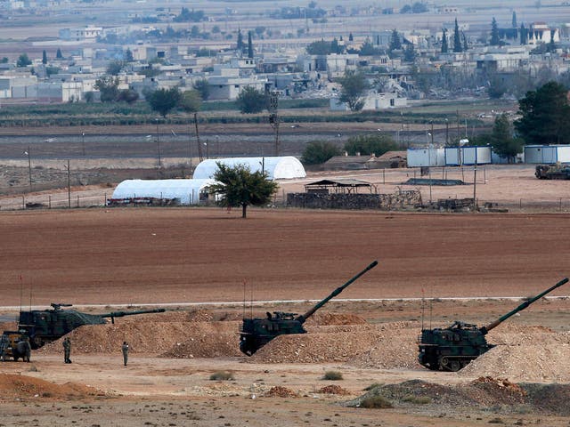 Turkey has artillery ranged along its border with Syria