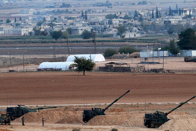 Turkey has artillery ranged along its border with Syria