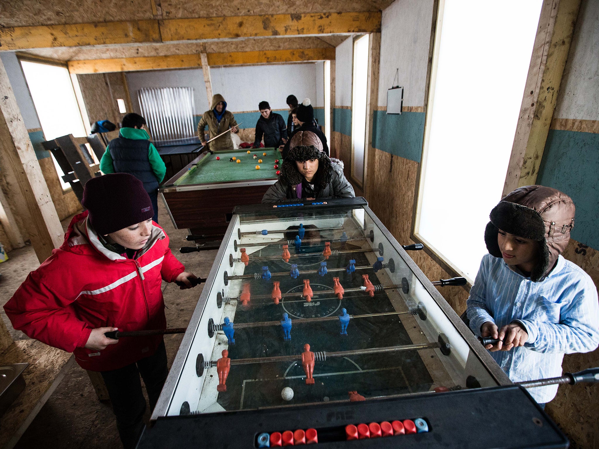 Children in the games room of the Baloo Youth Centre