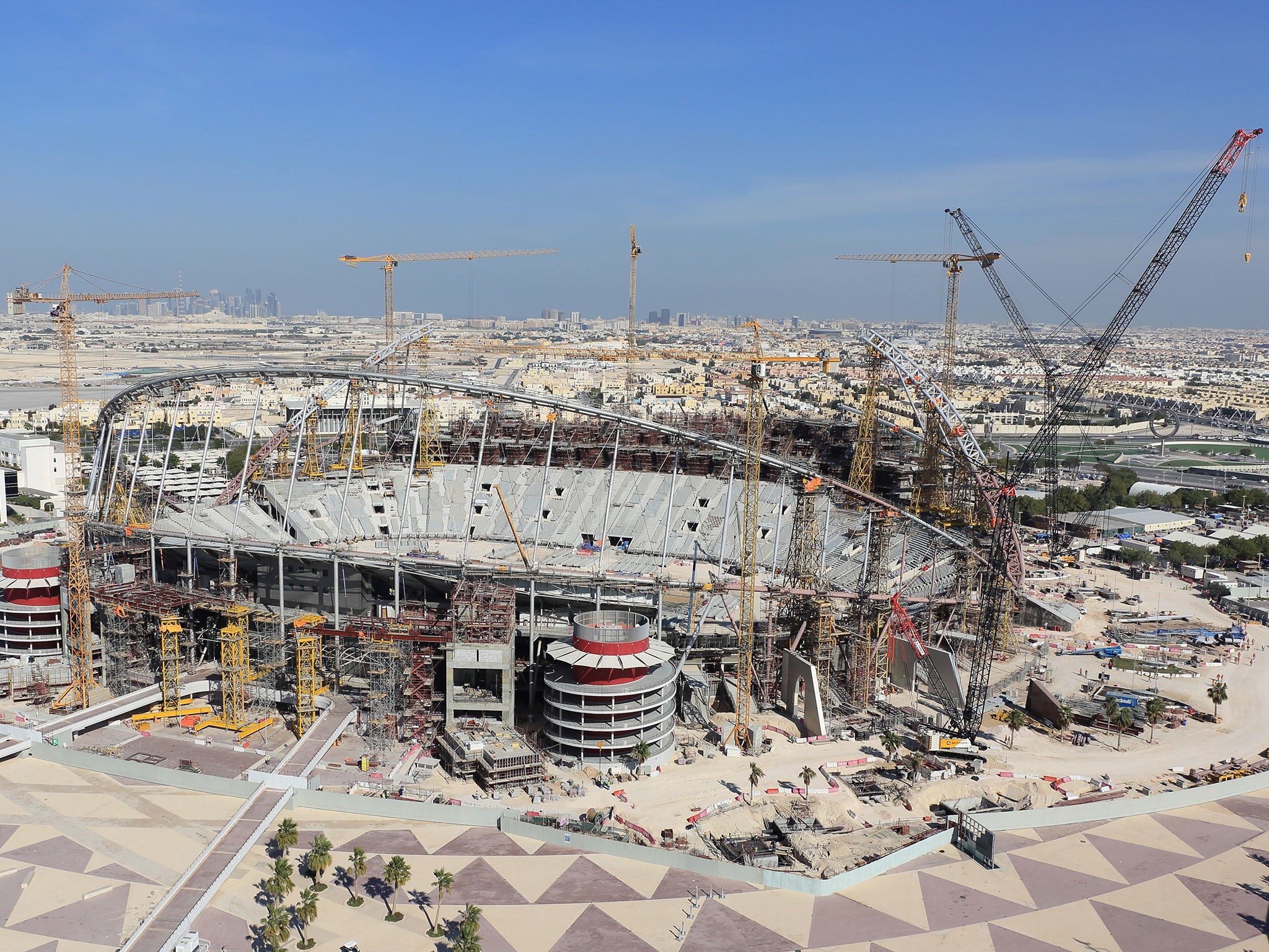 &#13;
The Khalifa International Stadium under construction&#13;