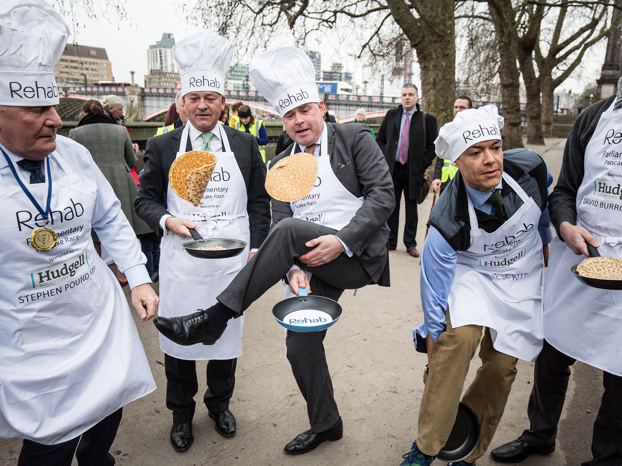 MPs take part in the Parliamentary Pancake Race