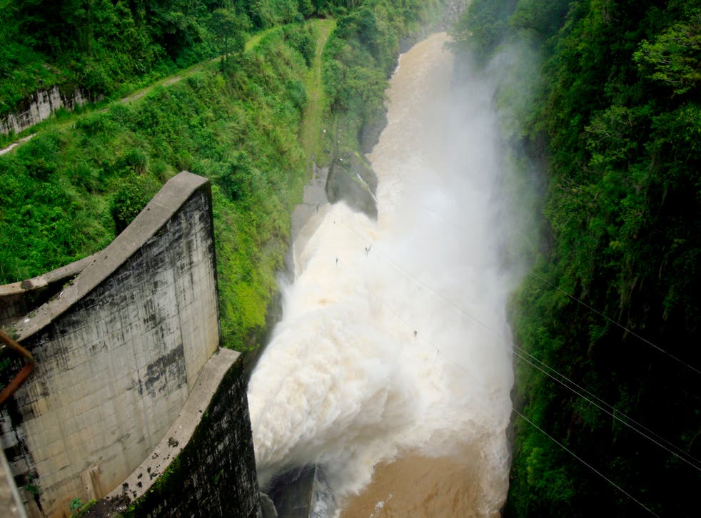 General view of hydroelectric dam Cachi in Costa Rica